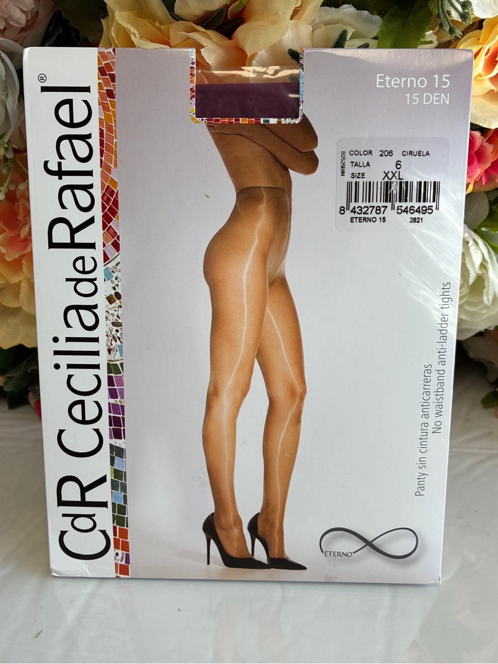 Cecilia de Rafael Eterno 15 Glossy Waistless Tights Ciruela Purple XXL 15 Den